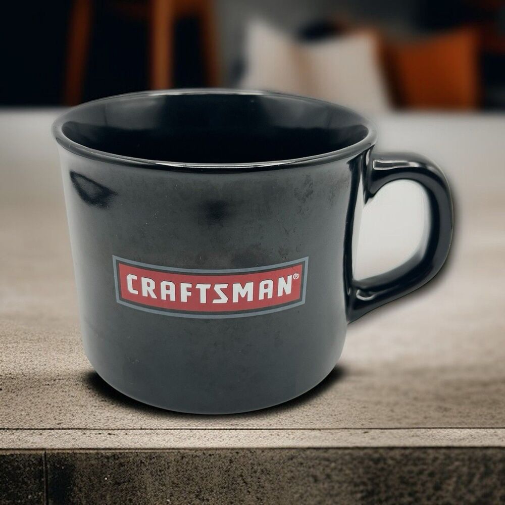 CRAFTSMAN  Large Black Coffee Mug Cup Logo Sears Tools Design